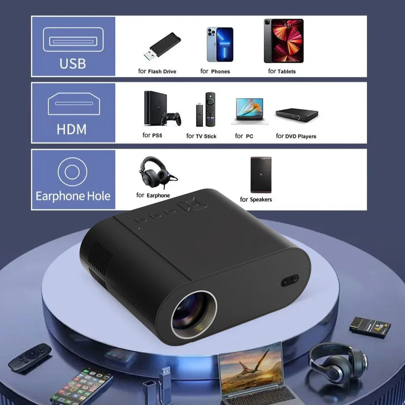 projetor 1080p Android com Dual WiFi 6 e Bluetooth